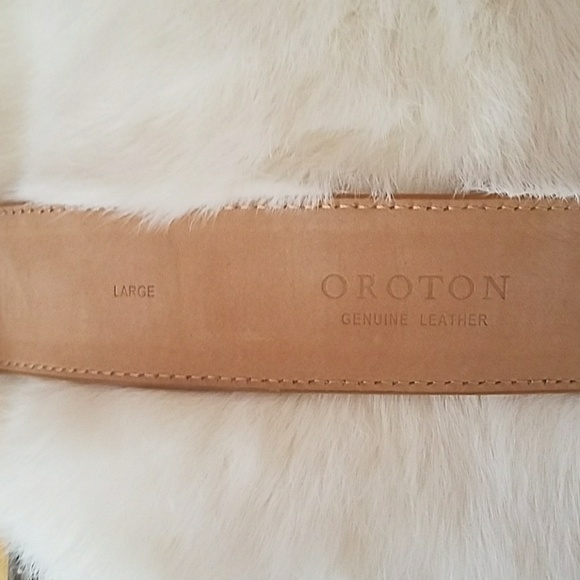 oroton tan & gold leather belt large main image 5